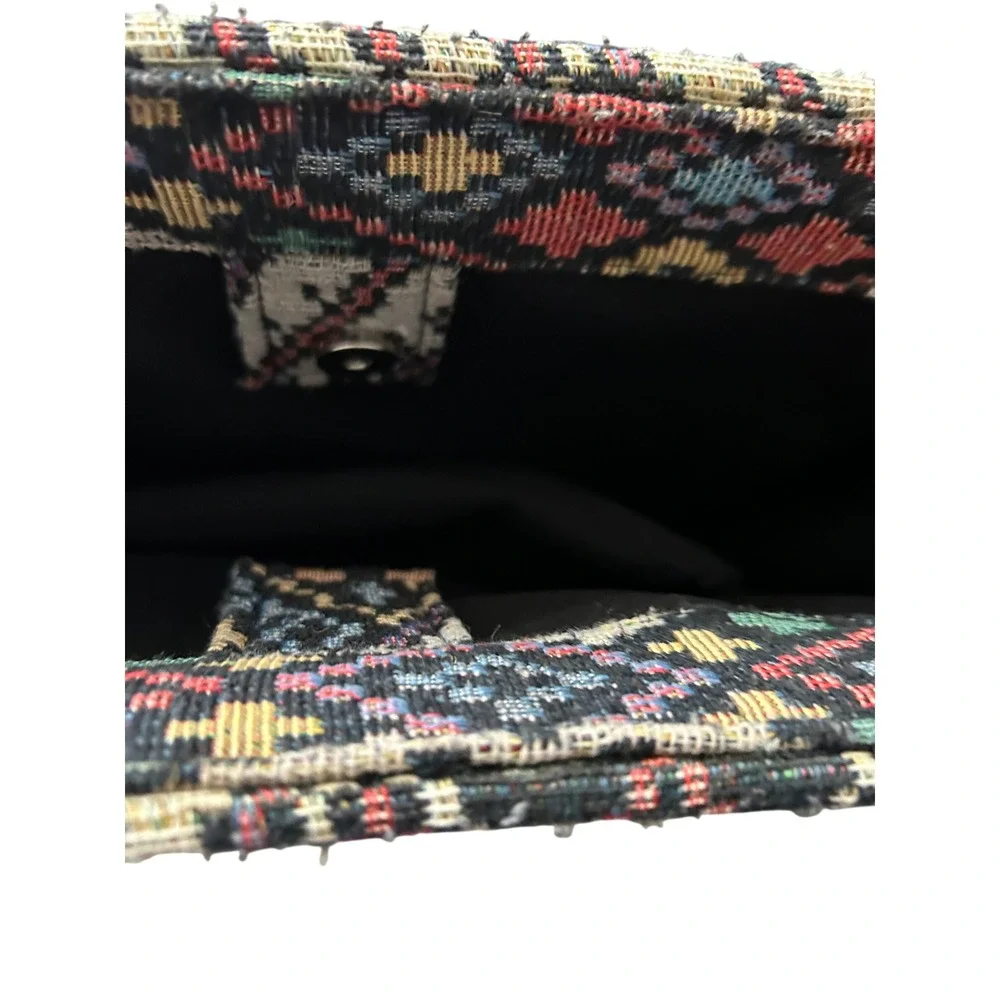 Boho Tapestry‎ Tote Bag Geometric Diamond Woven Handbag Multicolor Southwestern